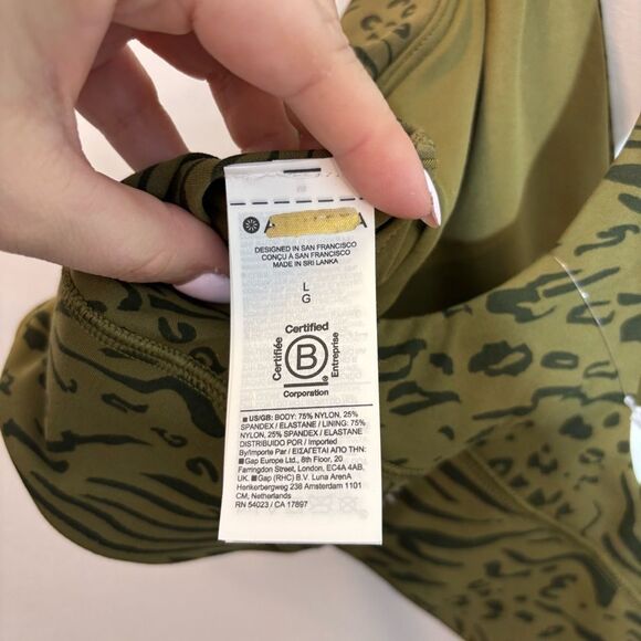 Athleta Transcend Plunge Bra NEW with tags Size Large D/DD Nina Animal Olive - Picture 11 of 14